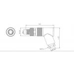 Waterproof M8 Angled Plastic Plug with Screw Terminal IP67 3/4pin