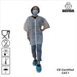 FDA Anti Dust Disposable White Lab Coats SPP Jacket With Elastic Cuff for sale