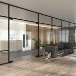 Modern Design Glass Partition Wall Soundproof Commercial Glass Partitions for sale