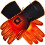 Winter Water Resistant PU Leather Electric Heated Gloves For Outdoor Work And Activities for sale