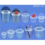 IML or Thermal Transfer PP/HDPE Plastic Food Bucket with Lid for Food Packaging for sale