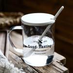 Handmade Clear 500ml Glass Cup , Nordic Style Glass Reusable Coffee Cup