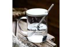China Handmade Clear 500ml Glass Cup , Nordic Style Glass Reusable Coffee Cup supplier