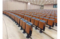 China Fabric Padded Retractable Bleacher Seating Primy Upholstery For Entertainment Center supplier