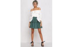 China Womens Tops Blouses 2018 Off Shoulder Ruffle Top In White supplier