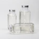 Glass Juice Bottles Squared Juice Glass Bottles With Tamper Proof Cap For Juice Beverage Packaging for sale