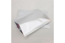 China Three Side Seal Foil Pouch Packaging , Silver Food Grade Packaging Bag supplier