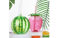 China Custom Plastic Football Shaped Cup With Straw Cute Milk Tea Cup supplier