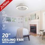Low Profile Bedroom Dimmable LED Ceiling Fan With Remote 6 Speed Choice for sale