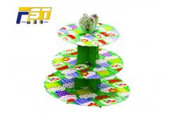 China Eco - Friendly Cardboard Cupcake Tower Stand 3 Layers CMYK Printing With Art Paper supplier