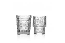 China Frosted Crystal Drinking Glasses Embossed Sunflower For Coffee Water supplier