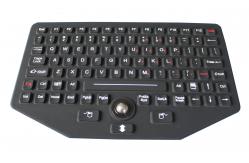 China 92 Keys Black Silicone Industrial Keyboard With IP68 Optical Trackball supplier