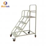 4 Steps Metal Ladder Trolley Cart With Wheels For Warehouse for sale