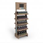 Beverage Bottle Wood Display Stand Beer Display Stand For Grocery Store for sale