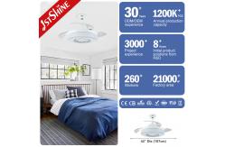 China Embedded Industrial 6 Speeds Remote Control Retractable Ceiling Fan With LED Light supplier
