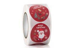 China CMYK Sticky Label Roll Santa Claus Reindeer Merry Christmas Vinyl Decals supplier