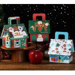 Custom Apple Paper Gift Box For Christmas Eve With Handle And Festive Design for sale