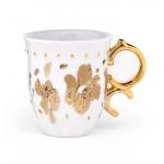 Ceramic Coffee Mug Porcelain Everyday Mug Gold Handle JING REPUBLIC for sale
