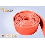 Flame Protection Red High Temp Fiberglass Sleeving Hose And Cable Thermal Barriers for sale