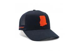 China Mesh Curved Brim Snapback Cap with Cotton Sweatband supplier