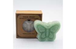 China Butterfly Shape Bath Cleaning Sponge Body Facial Konjac Sponge 9cm*7.2cm*2cm supplier