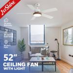 LED Smart Ceiling Fan Light White Finish 5 MDF Blade High Speed for sale