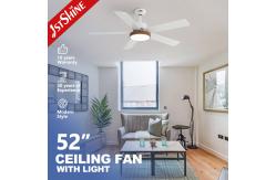 China LED Smart Ceiling Fan Light White Finish 5 MDF Blade High Speed supplier