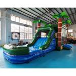 EN71 Palm Tree Bouncy Castle Water Slide Combo Bounce House for sale