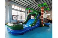 China EN71 Palm Tree Bouncy Castle Water Slide Combo Bounce House supplier