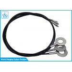 Black PVC Coated / Plastic Coated Stainless Steel Wire Rope By Double - End Eyes for sale