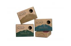 China Custom Printed Small Brown Kraft Paper Soap Boxes Packaging With Window supplier