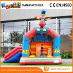 Clown Red / Yellow Inflatable Bouncer Slide Mini Moonwalk Kids Jumping Castle for sale