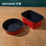 Disposable Paper Bowls With Lids for USA Market Black/Red Convenient and Practical for sale