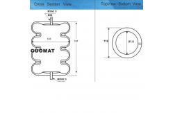 China Replace YOKOHAM 100 Air Spring Four Convoluted Rubber Air Bags M16 Air Fittings supplier