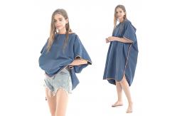 China Custom Printing Microfiber Poncho Towel With Hood Quick Dry Beach Change Robe supplier