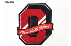 China Letter Q Chenille Embroidery Patches Polyester Material Heat - Cut supplier