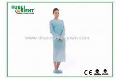 China Anti-Dust Blue Disposable use Protective Gowns with thumb cuffs/Safety Protective Clothing supplier