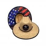 11.5cm Wide Brim Patch Straw Hat Woven Raffia Grass For Surfing for sale