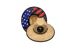 China 11.5cm Wide Brim Patch Straw Hat Woven Raffia Grass For Surfing supplier