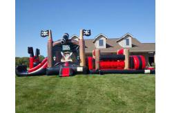 China Backyard Pirate Ship Bounce House Inflatables Obstacle Course supplier
