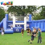 Blue And White Inflatable Rugby Games For Kid / Inflatable Rugby Posts for sale