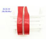 High End High Polished Metal Separating Zipper Red Tape Customized For Coveralls