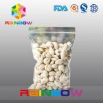 Front transparent display back foil pouch for nuts and beans packaging for sale
