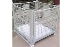 China Galvanized Collapsible Steel Mesh Storage Cage , Foldable Wire Mesh Pallet Cage supplier