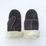 Shearling skin mittens double face leather women fur mitten for sale