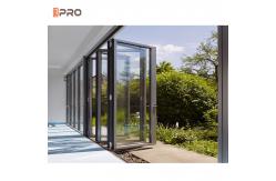 China Exterior Bi Folding Glass Door Aluminium Folding Doors Saves Space supplier