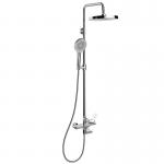 H 817-1207mm Wall Mount Shower Faucet Set Round Headshower Handshower for sale