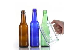 China Embossed Large 12 Oz Glass Soda Bottles Recyclable For Beer Wine supplier