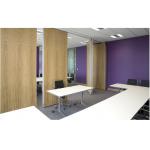 Aluminium Track Office Folding Partition Walls , Commercial Furniture Wood Acoustic Room Divider for sale
