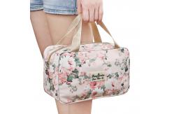 China Flower Design Polyester Cosmetic Makeup Bag Set supplier
